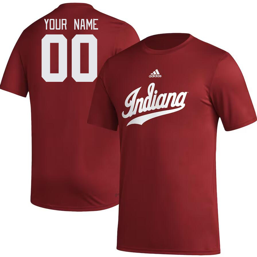 Custom Indiana Hoosiers Name And Number College Tshirt-Red - Click Image to Close
